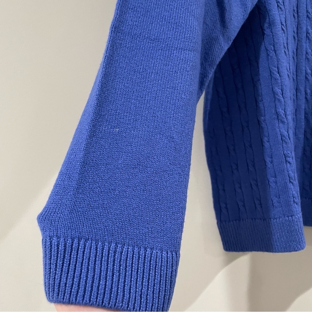 Talbots Super-Soft Cable Knit Sweater – Royal Blue Plus Size 2X Petite NWT, Cozy - Picture 9 of 15
